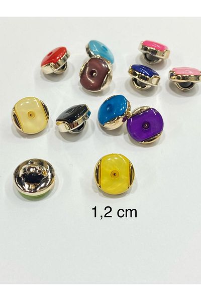 karantuhafiye Baby Button / Metalized (Plastic) Button / 1.2 cm / 10 Pieces /02728 / Turquoise