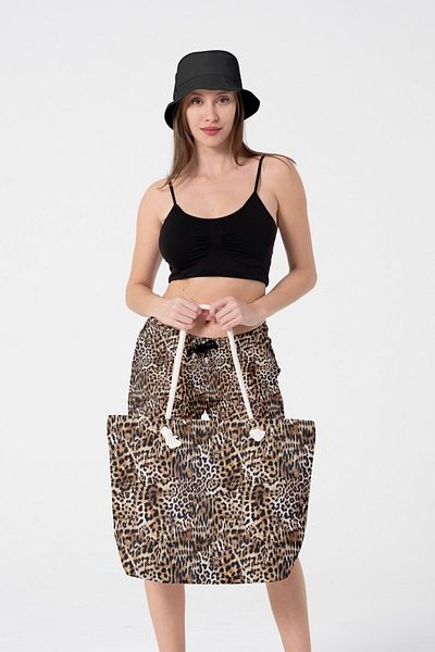 Miami Beach Miami Beach Large Size Lined Beach Bag with Zipper