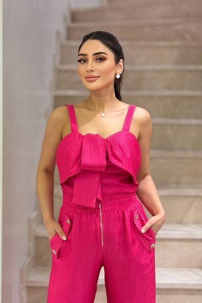 FEVER Fiyonk detaylı kırışık yüzeyli bluz