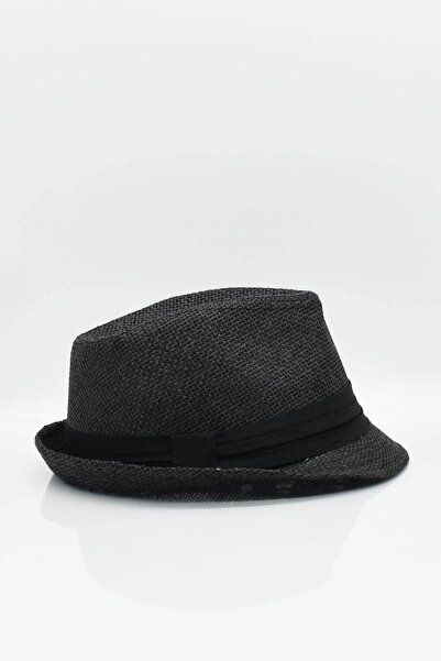 Külah Γυναικείο Ψάθινο Καπέλο Fedora - Μαύρο