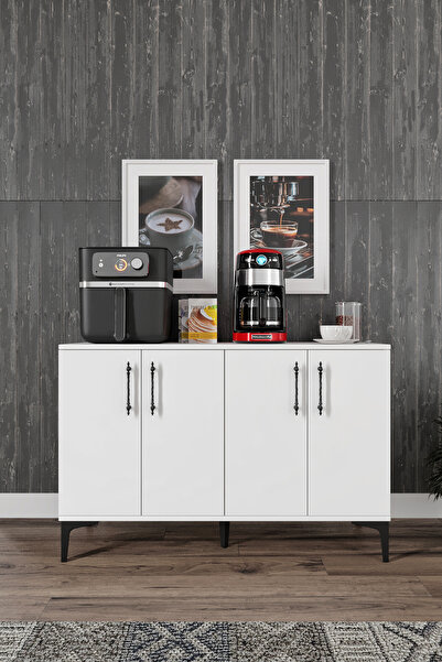 mapahomeliving Plain Metal Ayak Metal Kulp Pla4120 Kahve Köşesi Çok Amaçlı Dolap Erzak Dolabı Kiler Dolabı Saklama