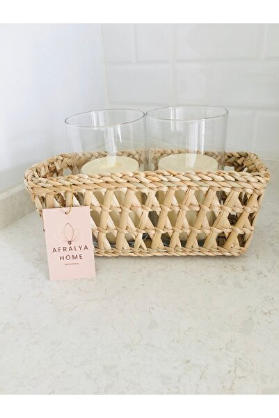 afralya home Wicker Organizer, Towel Holder, Home Decoration Wicker Basket 28 Cm