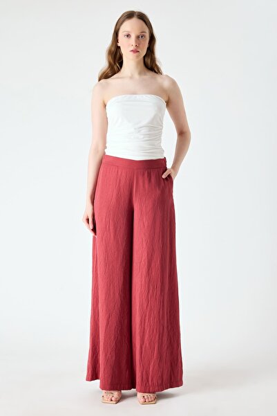 FEVER Geniş paçalı kırışık yüzeyli pantolon