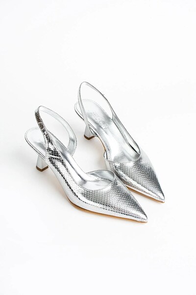 Seniorah Callias Metallic Skin - Women's Silver Heeled Shoes