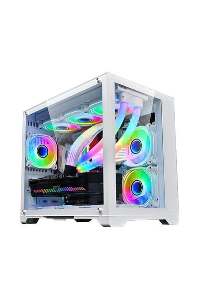 1ST PLAYER Carcasa Gaming 1STPLAYER Megaview MV6, Cube Tower, M-ATX/Mini-ITX, ARGB (Alb)