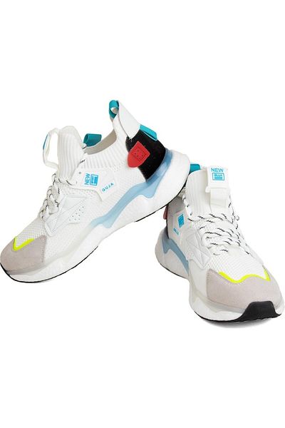Guja Λευκά πλεκτά Πλατφόρμα Sneaker Orthopedic Happy Casual Sport Shoes