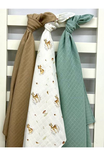 Sahra İpek Organic Cotton Muslin Blanket & Muslin Baby Blanket 90 cm X 90 cm