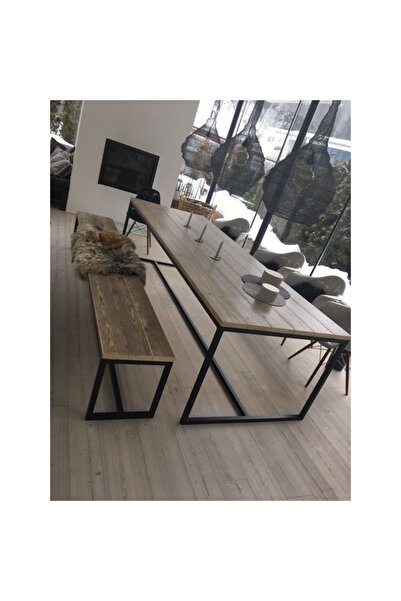 Abronya Masa Takımı Salon Yemek Masası Banklı Masa Modeli
