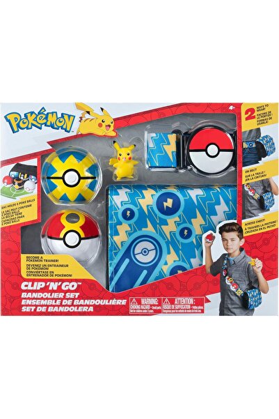 Jazwares مجموعة باندولير بوكيمون كليب آند جو باللون الأزرق