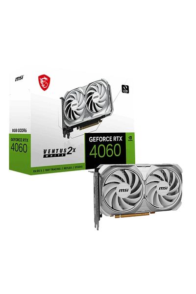 MSI Geforce Rtx 4060 Ventus 2X White 8g Oc 8Gb Gddr6 128 Bit Dlss 3 Graphics Card