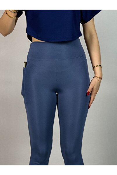 exxitcollection Αθλητικό κολάν υφασμάτινο υψηλής μέσης κατάδυσης με τσέπες