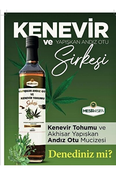 aleyna baharat Mesirişifa Kenevir ve Yapışkan Andız Otu Sirkesi 500 ML