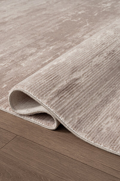 Karmen Halı Leon LN001K Bej Halı Modern Desen Pamuk Taban Akrilik Tozuaz Salon Yatak Odası Mutfak Koridor Halısı