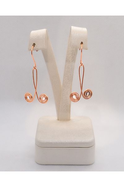 Luna Spiral Copper Earrings with Dangle