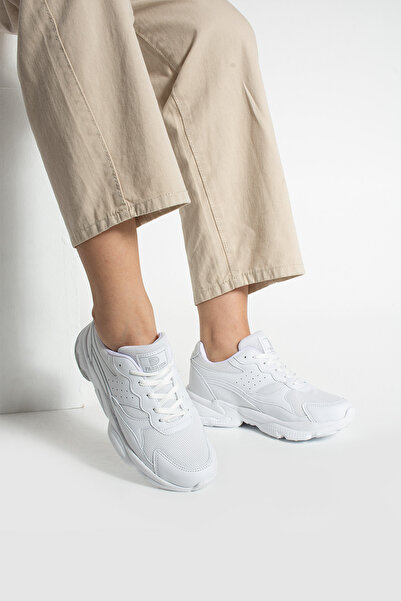 Getcho Marten White Γυναικεία Αθλητικά Παπούτσια Χοντρή σόλα Αναπνεύσιμη Επιφάνεια Άνετο αθλητικό παπούτσι για καθημερινό περπάτημα