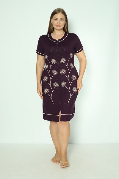 ROMEO LİFE Women's Large Size Short Sleeve Zipper Dress 5752