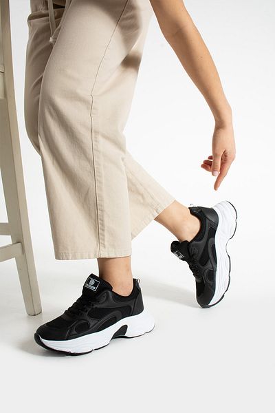 Getcho Nagen Black Women's Sports Shoes Mesh White Sole Comfortable Breathable Sneaker for Daily Walking