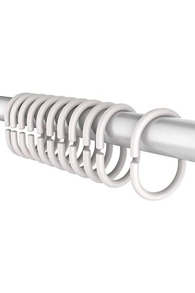 Generic Shower Curtain Rings for Curtain Rod (White,12 Pcs)
