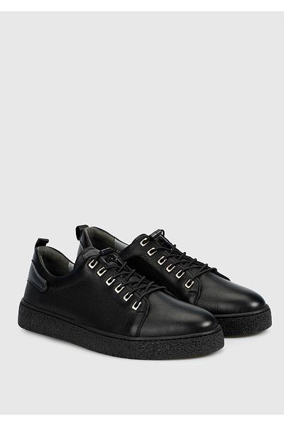 Provoq Men's Black Leather Shoes