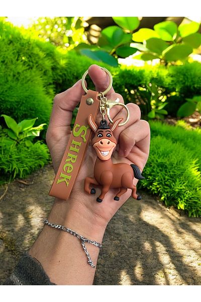 GLANZEND Τρισδιάστατο πολυτελές μεγάλο μέγεθος Shrek Donkey Μπρελόκ και αξεσουάρ τσάντας