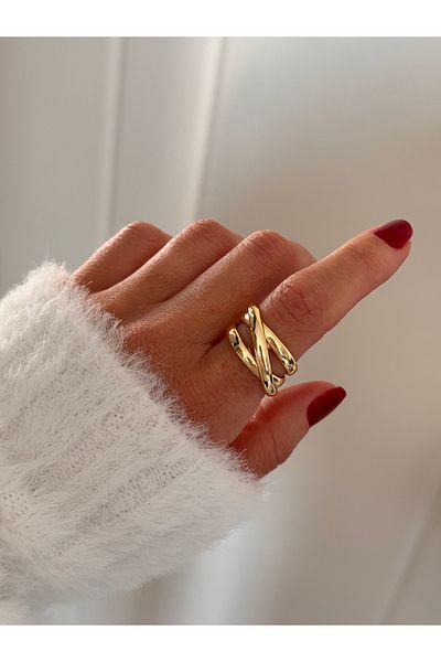 Miliva Gold Twist Ring |   Free Size Ring |   Adjustable Numberless Ring