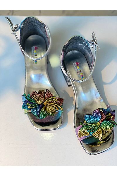 HÇ Hülya Çelik KİDSWEAR 2018 Girl's Stone Evening Dress Heels Shoes