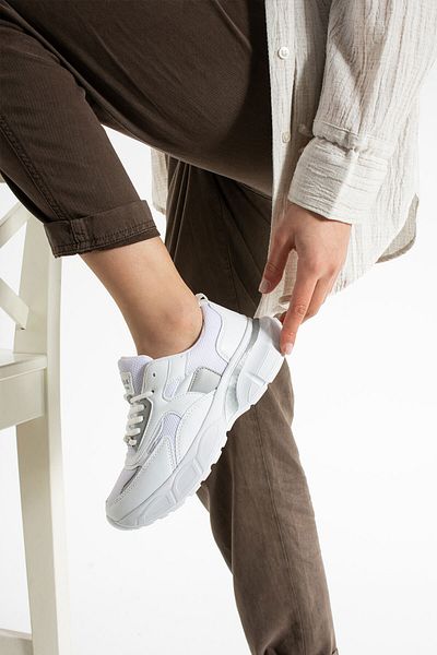Getcho Pantofi sport casual albi Babel pentru femei