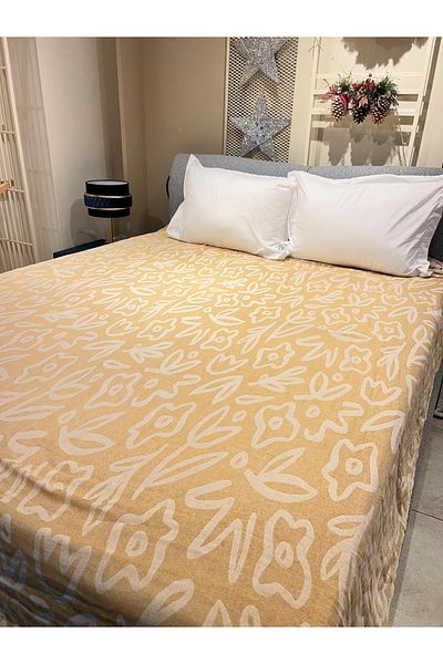 Explore Home Double Cotton Bedspread - Tangerine Yellow