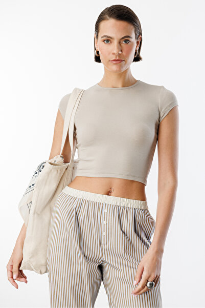 GENIUS STORE Κοντομάνικο Γυναικείο Crop T-shirt CROP-T-SHIRT