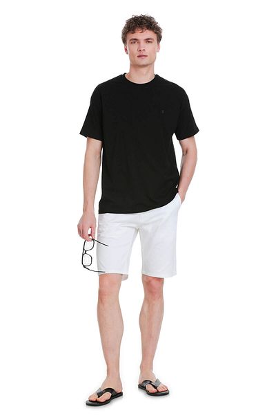 Hatemoğlu Μαύρο T-Shirt Regular Fit 100% Cotton Crew Neck Oversize