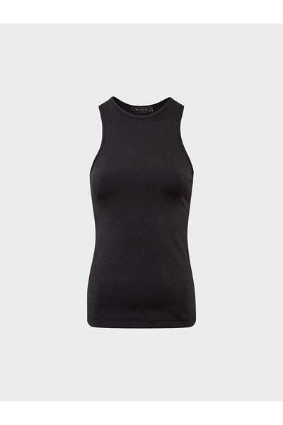 RİVUS Swimmer Collar Tank Top - Black
