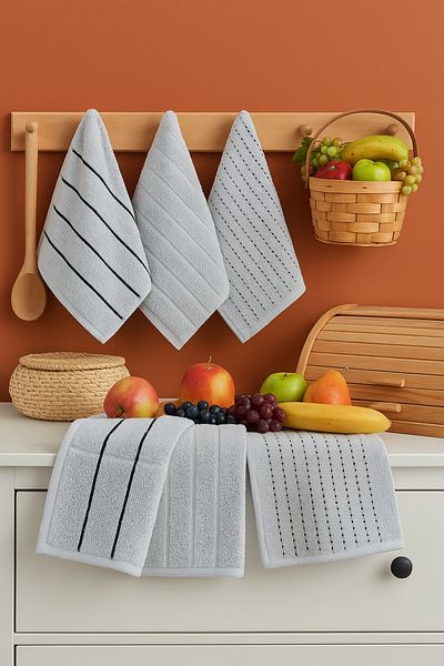 Formeya 6ks Sada kuchyňských utěrek - Sada utěrek na ruce 30x50 cm