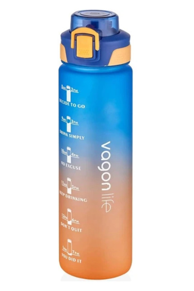 Glanart pipetli askılı 1000 ml suluk vagon plastic bottle matara 1 litre