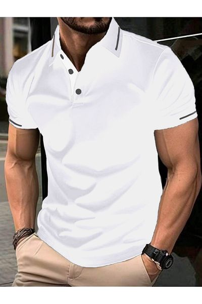 FEEL STYLE Ανδρικό μπλουζάκι με βαμβακερή κανονική εφαρμογή με κουμπιά Polo γιακά