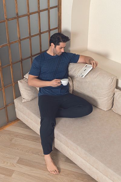 Ayans Pijama Combed Cotton Men's Single Jersey (Summer) Pajama Set