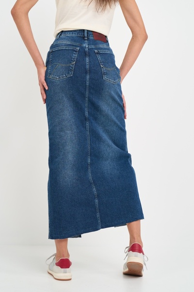 Timeout Fusta dama lunga din denim cu buzunare