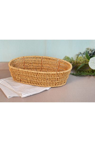 Bayev Medium Oval Wicker Braided Bread Basket Decorative Basket 700663