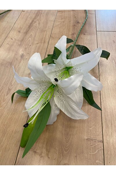 Dekordan House Yapay 1. Kalite 2 Çiçekli Lilyum Dalı (70cm)