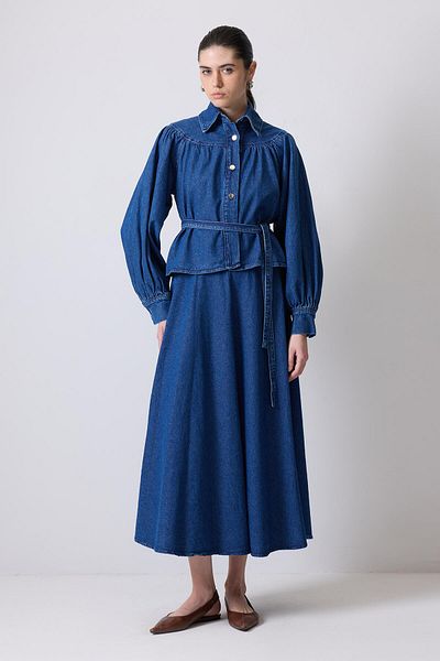 Touché Privé Denim Jacket Skirt Set