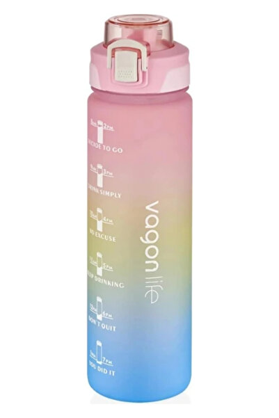 Glanart pipetli askılı 1000 ml suluk vagon plastic bottle matara 1 litre
