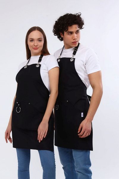 Monki Haus Cafe, Barista, Hairdresser, Bartender, Florist, Kitchen Apron, Stain Resistant, Cafe. Black
