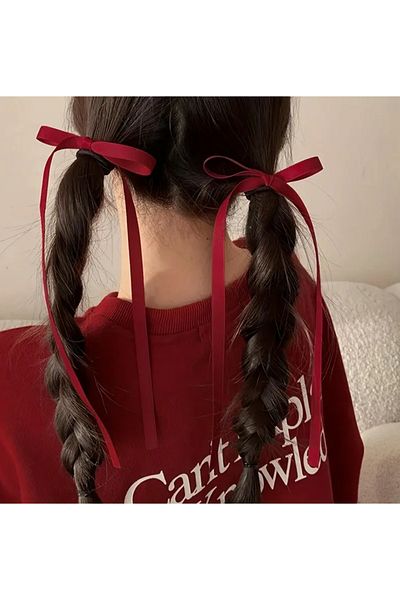 SavBrand Borcan de păr din satin, 2 bucăți, accesorii de păr pentru utilizare zilnică, ace de păr