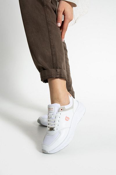Getcho Nesra White Pantofi sport pentru femei Talpă groasă albă Pantofi casual confortabil pentru mers pe jos pentru utilizare zilnică