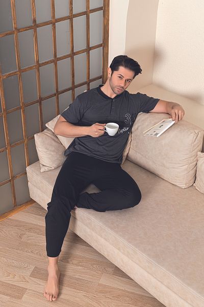 Ayans Pijama Combed Cotton Men's Single Jersey (Summer) Pajama Set