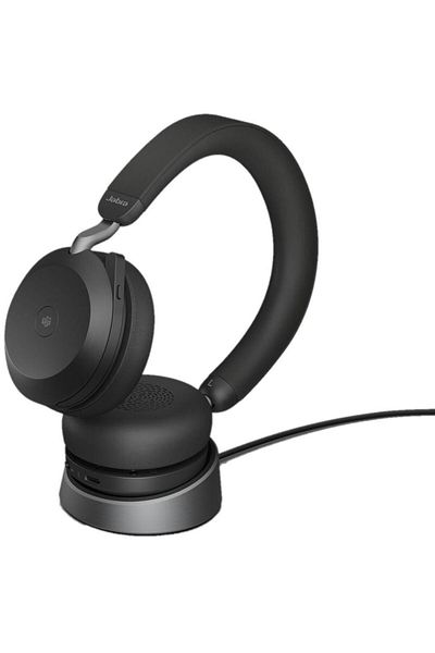 Jabra Casti Wireless Jabra Evolve2 75 MS Stereo, USB Type-C, Microfon, Stand (Negru)