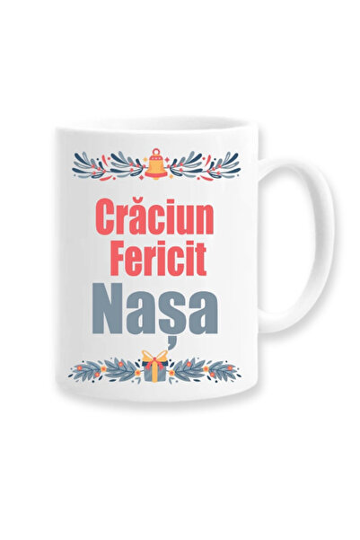 OEM Cană albă personalizată Crăciun Fericit Nasa, Inovatix®. 330ml