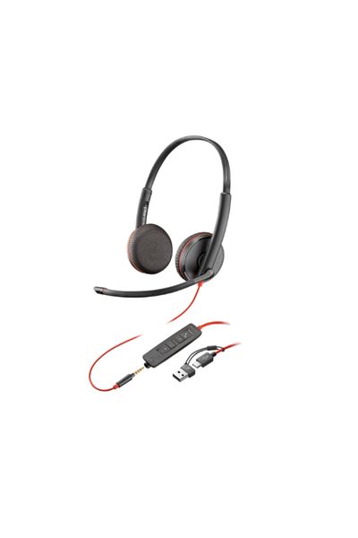 HP Casti HP Poly BW 3225 jack 3.5mm + adaptor USB-C/A (Negru)