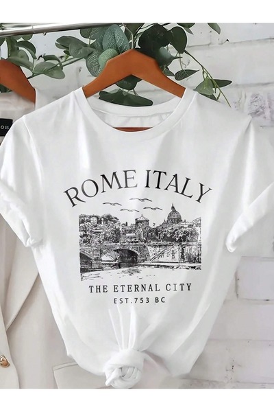 OVER HEAD Žene Rim Italija 753 Štampano Oversize kroj T-shirt