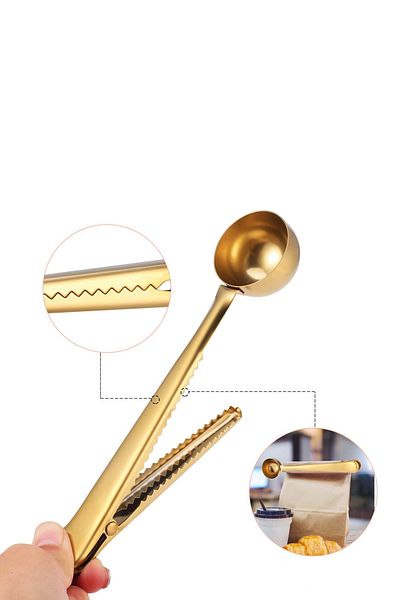 Weather Forecast Gold Steel Coffee Spoon and Cin108Sr Clip