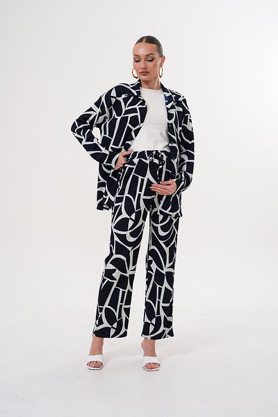 Miss Dünya Lissa Pregnant and Maternity Long Sleeve Printed Shirt Pants Top and Bottom Set